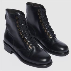 Sandro Leather Black Combat/ Biker Boots-Like New! Size 36